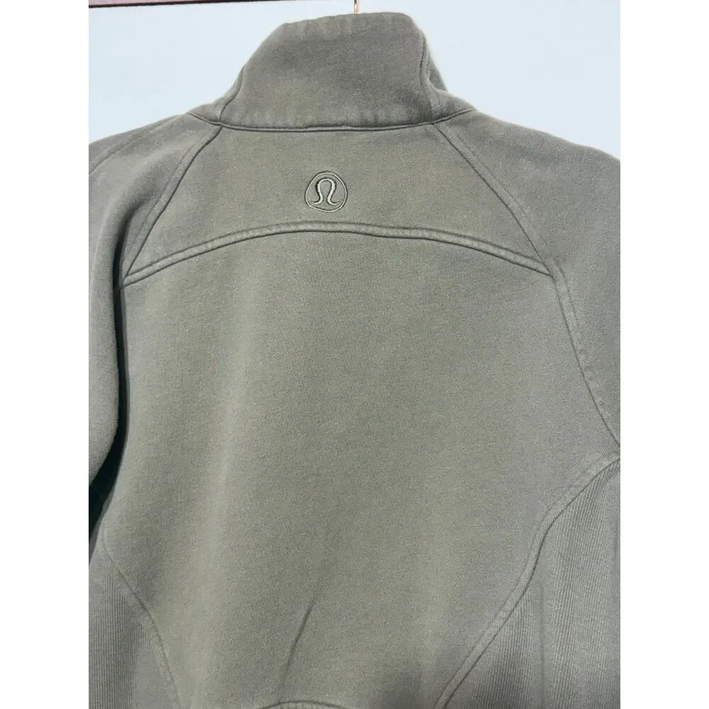lululemon Scuba Oversized Funnel Neck Half Zip Long Legacy Green XS/S